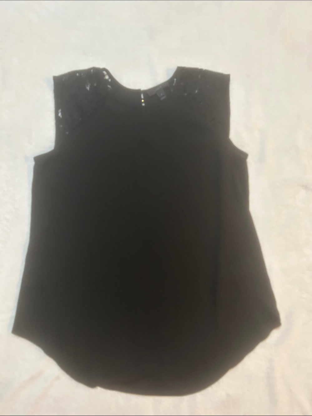 J. Crew Women’s Blouse Black Sleeveless Lace-Yoke Size 4